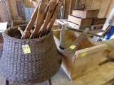 Snake Charmers Wicker Basket, Wood Shipping Crate, Expandable Wall Clothes