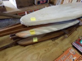 (3) Vintage Wooden Legged Ironing Boards, (1) WITHOUT COVER (Shed)