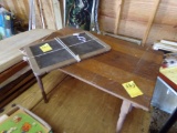 Small Folding Side Table, (1) LEG LOCK MISSING, and a Childs Slate (Shed)