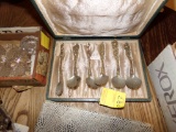 Vintage Salt Spoons with Various Figurines on the Handles, ''Sea Shell'' De