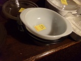 (3) Pyrex Bowls, (1) White, (2) Smoke Color, 7'' & 8'',  (Kit)