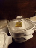 (2) Corning Ware Baking Dishes w/One Lid, 1 3/4 Qt. (One New, One Used But