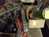 (2) Boxes Of Misc. Tools, Grinder Arbor, Grease Gun, Puller, Soldering Iron