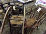 (4) Chair, (3) Spindle Back And A Cane Bottom Rocker (Seat Needs Repair) (S