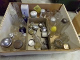 Small Box w/Misc. Salt Shakers & Lids - Some Match  (Shed)