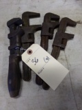 (4) Antique Adjustable Wrenches Approx. 6'' Long (Garage)