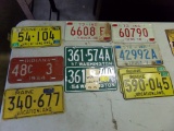 (10) Misc. License Plates, Includes (1) Pair - See Photo  (Garage)