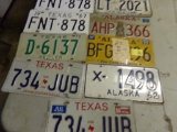 (9) Misc. Alaska & Texas License Plates - See Photo  (Garage)