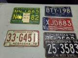 (7) Misc. License Plates, Includes (2) Pair - See Photo  (Garage)