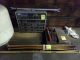 16-Drawer Organizer, Wood Spokes, Shotgun Cleaning Rod, Bench Block Steel &