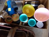 (2) Boxes of Mostly Plastic Dinnerware (Garage)