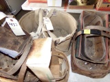 (2) Cloth Apple Picking Baskets / Bags w/ Bottom Dump & Several Wicker Bask
