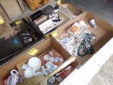 (3) Boxes Misc. Costume Jewelry And Ceramic Miniatures (Garage)