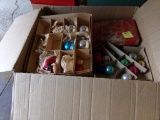 Box of Misc. Vintage Glass Ornaments (Garage)