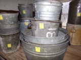 (4) Galv Wash Tubs & (7) Glav. Buckets (Chk House)