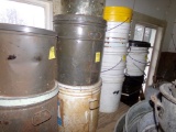(5) Tins & Group of Plastic Buckets (Chk House)