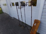 (4) Antique Floor Lamps and a Pine Wall Shelf (ALL NEED TO BE RESTORED) (Ga