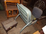 (2) Old Chairs, (1) Office, (1) Lawn/Patio  and a Small Antique Stand/Stool