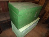 (2) Green Chest, 31'' Dark Green and a 36'' Sea Green, Boxes Only, No Trays
