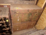 (2) Old Chests, (1) 35'' Tin Coated, PAPER LINING IS ROUGH, and a Reddish 3
