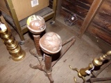 Pair of Copper-Like Fireplace Andirons  (Store)