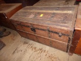 40'' Arched Top Chest, Bottom Lined w/1927 Newspaper, Sides Lined w/Contact