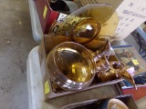 Box of Gold Irridescent Glassware (See Photo)(Garage)