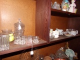 Contents Of (2) Shelves - Side By Side, Small China & Dishes, Shot Glasses,