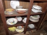 Contents Of Bottom (3) Shelves - Platters & Plates, Some Other Misc. Cerami