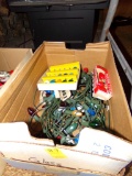 Box with  Vintage Chrismas Light String and a Few New Bulbs (DR)