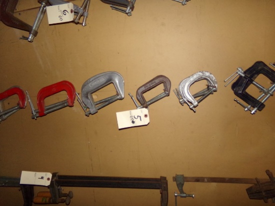 (13) Clamps, C-Clamps, Asorted Size, 6''- 3 1/2'', With 2 Edge/Joint Clamps