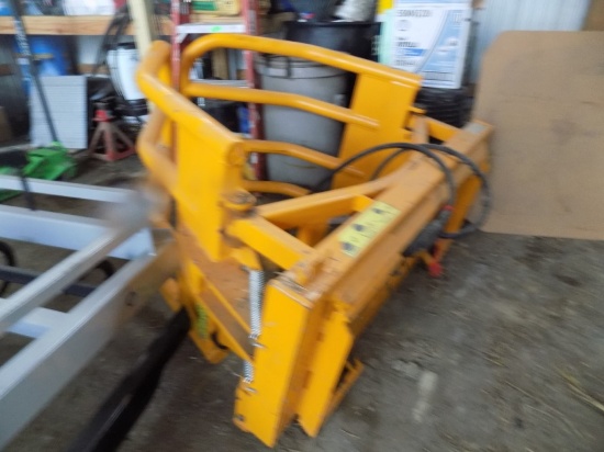 Hydraulic Bale Grabber For SSL, Yellow, Like New