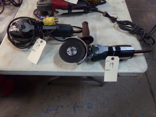 (2) Hand Grinders, Corded, 4''-5'' Bosch and Metabo (Tested, Both Work)