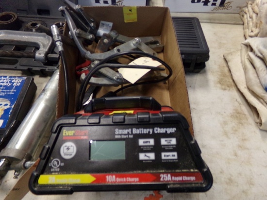 (2) Pullers, Grease Gun and Small Battery Charger (CHARGER NOT TESTED)