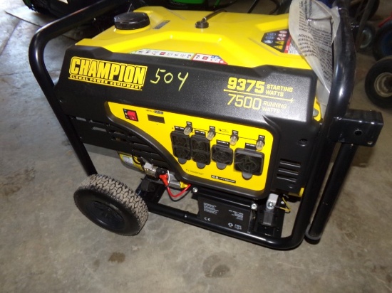 New Champion 7500 Watt Generator, 9375 Starting Watts