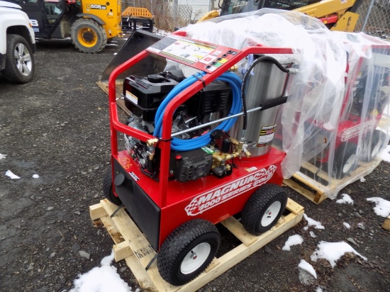 New Magnum 4000 Series ''Gold'' Hot Water Pressure Washer, 15HP Gas Engine,