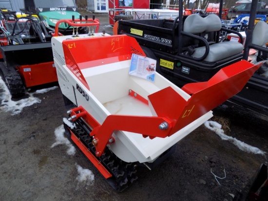 New EGN Model EG5050 Ride On Crawl Dumper with Scoop, White and Orange