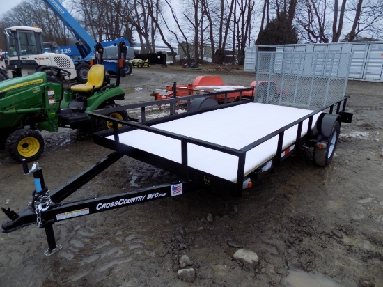 2024 Cross Country New 6' x 14' Landscape Trailer, Black with Galvanized Dr