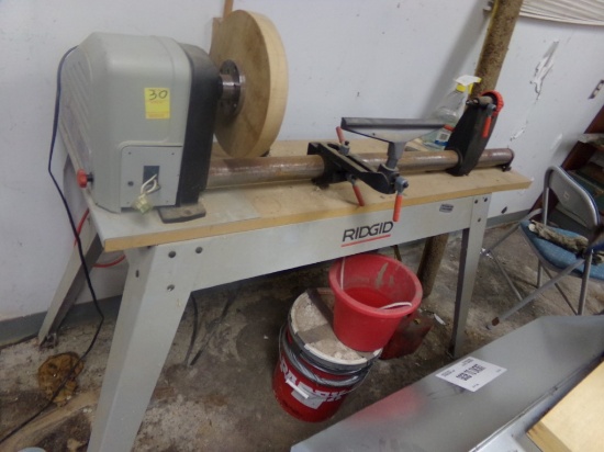 Ridgid, 12'' Swing Wood Lathe, 38'' +/- Bed,110 Volts, Switch Is Missing, B
