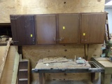 (3) Wood Wall Cabinets, 30'' x 91'' Overall, BUYER TO UNSCREW FROM THE WALL