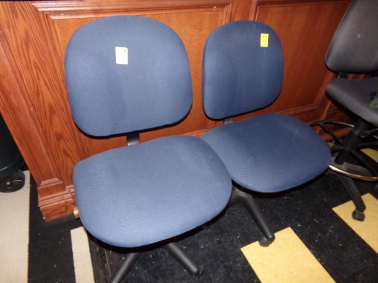 (2) Blue Fabric, Office Chairs