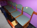 (5) Uphholstered, Wood, Waiting Room Chairs