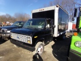 1991 Ford Box Truck, 5.8 Gas, Auto 14' Van Body With Walk Through Back Door