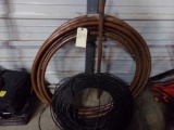 Partial Roll of 1'' Copper Tube and Roll of Coax Cable