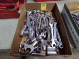 Box with Misc Combination Wrenches, Box of Wrenches and Some Sockets