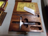 Lufkin Depth Micrometer With 4 Anvils in Wood Case