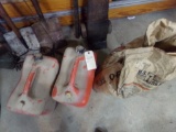 (2) 5-Gallon Gas Cans and Partial Bag of Blasting Media