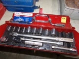 Challenger 1/2'' Drive Socket Set with Box, Mostly Complete