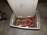 Plastic Tote with Extension Cords