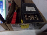 Box with Drills, Allen Wrenches, Pry Bar, Etc.
